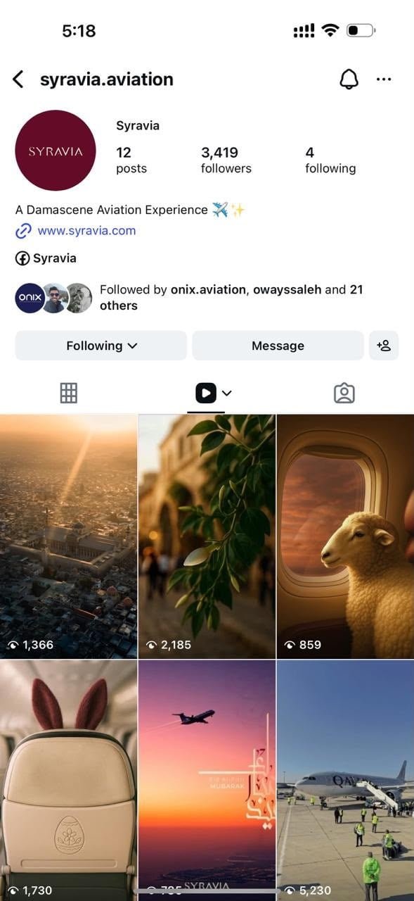 Instagram profile before