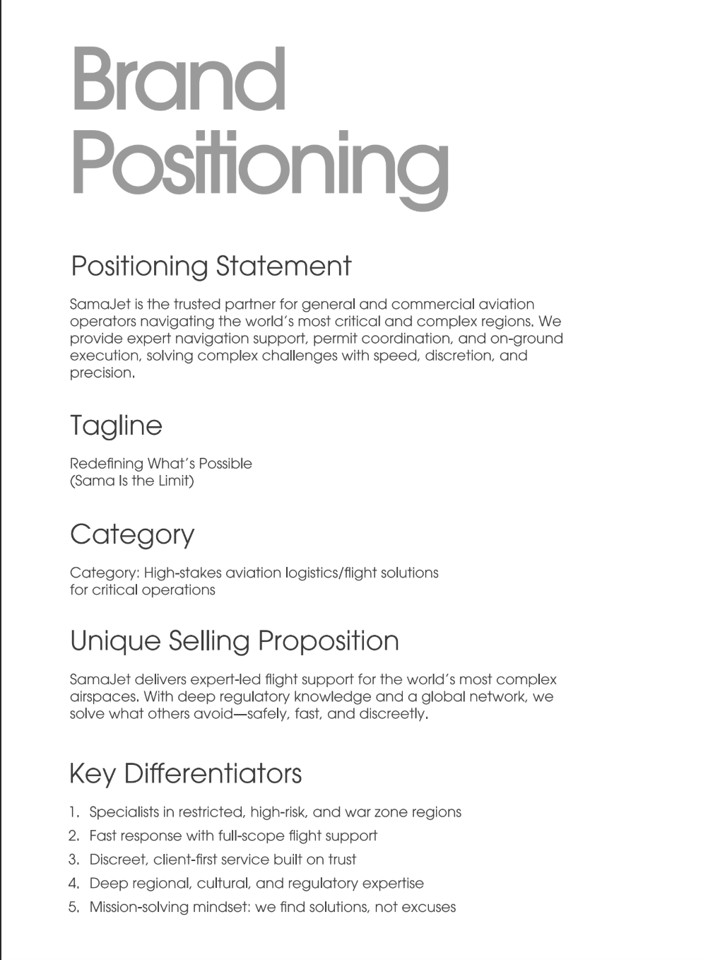 Brand positioning statement slide