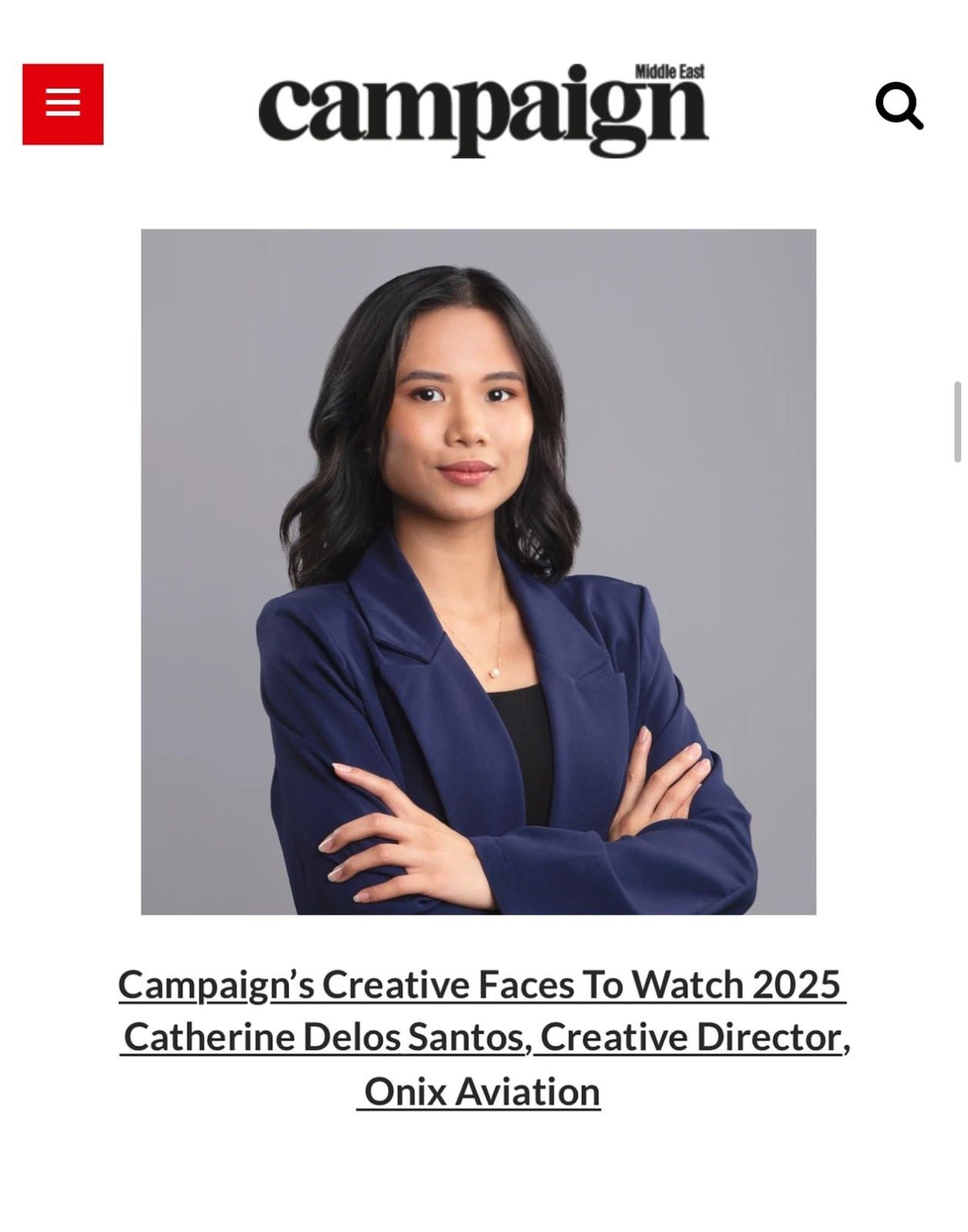 Campaign Middle East article: Campaign’s Creative Faces To Watch 2025, Catherine Delos Santos