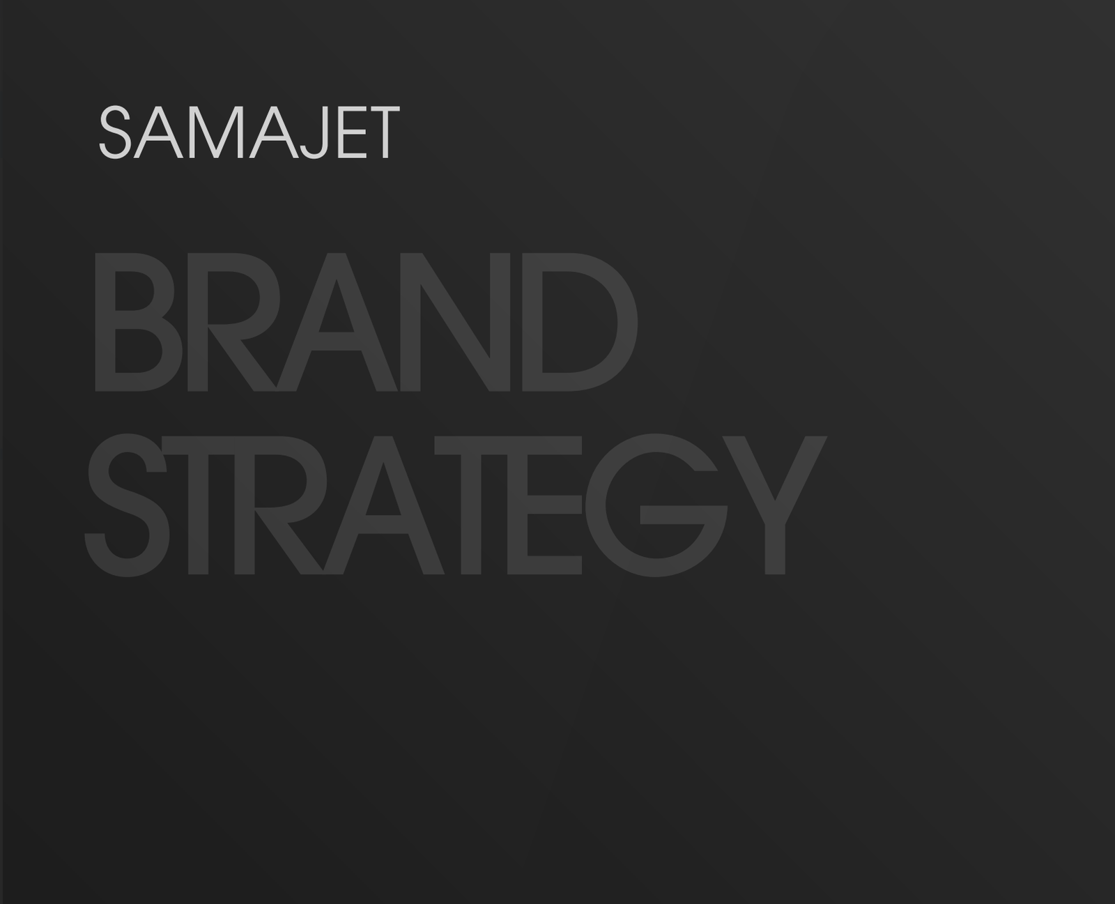 SamaJet brand strategy document cover